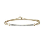 Load image into Gallery viewer, JOHN HARDY 14K Yellow Gold Double Wrap Bracelet with Pavé  Diamond Bar, 1.8MM
