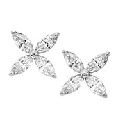 18K White Gold Marquise butterfly Diamond Earrings