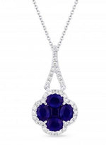 Load image into Gallery viewer, Sapphire and Diamond Clover Necklace
