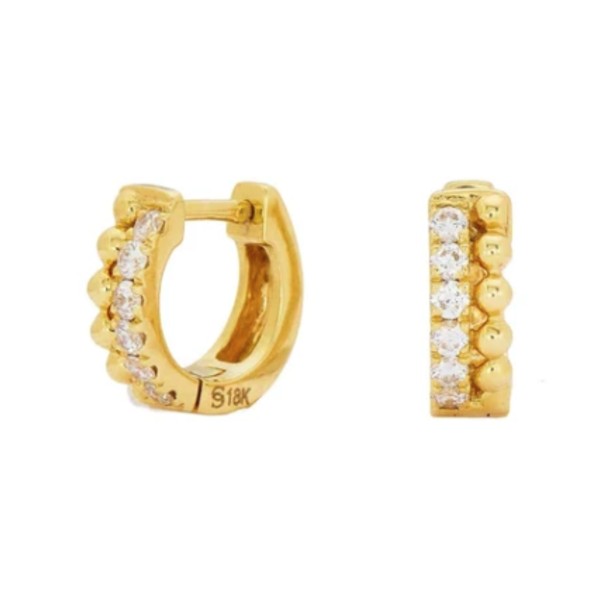 SETHI COUTURE 18K Yellow Gold Tiia Diamond Huggies