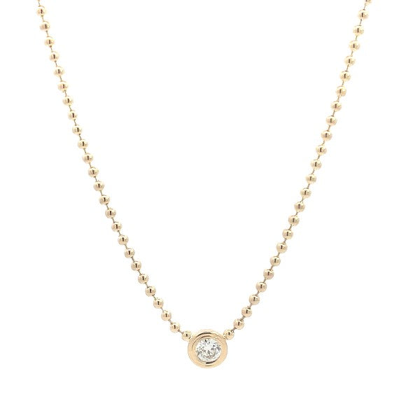 14K Yellow Gold Diamond Pendant Necklace