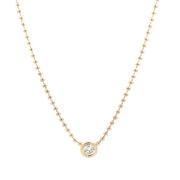 14K Yellow Gold Diamond Pendant Necklace