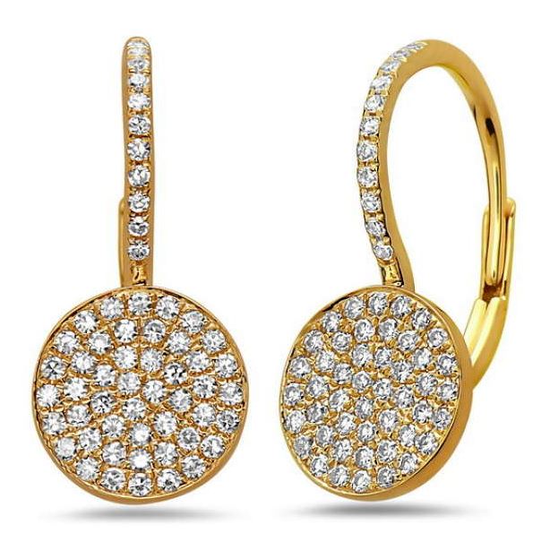 Diamond Disc Dangle Earrings