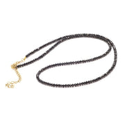 18K Yellow Gold Black Diamond Beaded Necklace