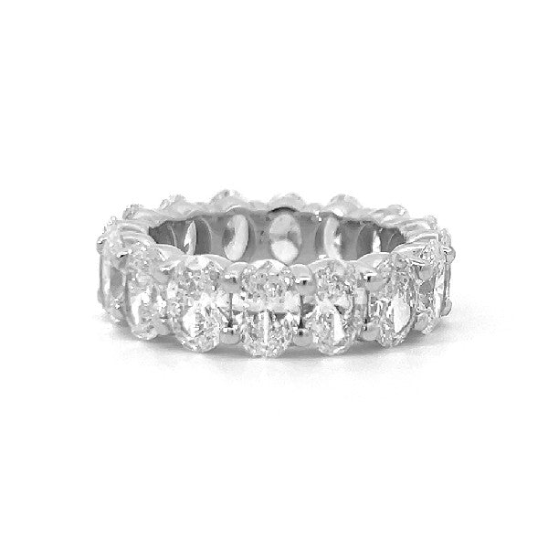 Lab Grown Oval Cut Diamond Eternity Ring 7.35cttw 14K White Gold