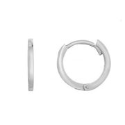14K White Gold Huggie Hoop Earring