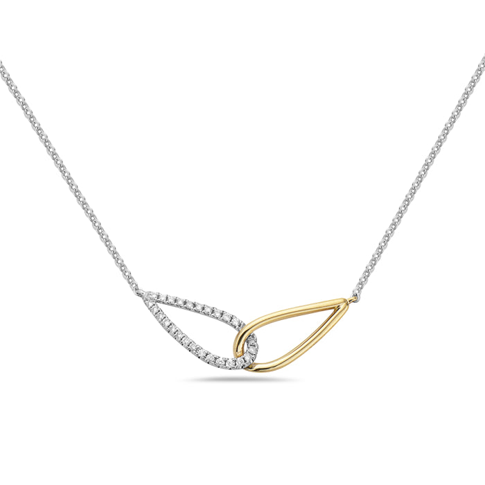 Two-Tone Interlocking Link Diamond Necklace