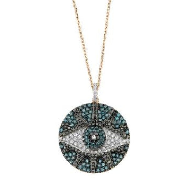 Eye Light Mulit-Colored Diamond Necklace