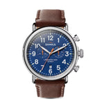 Load image into Gallery viewer, SHINOLA Shinola Runwell 47mm Chronograph Blue Dial, Brown Leather Strap Watch
