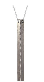 Load image into Gallery viewer, Oxidized Silver Diamond Vertical Bar Necklace
