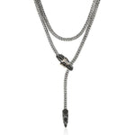 Load image into Gallery viewer, Silver And Gold Naga Necklace With Black Sapphires
