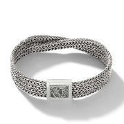 JOHN HARDY Rata Chain Crossover Bracelet, Silver, 12mm