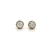 14K Yellow Gold Diamond Halo Stud Earrings