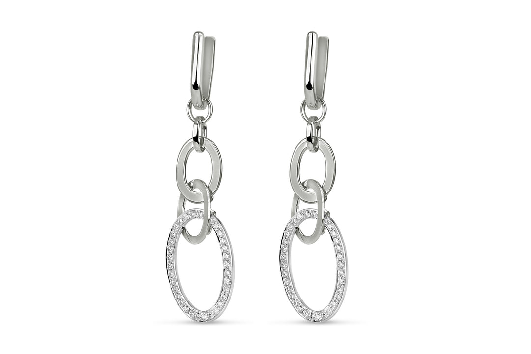 Long Drop Diamond Earrings