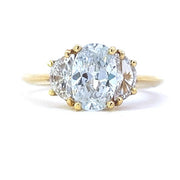 18K Yellow Gold 3-Stone Diamond Engagement Ring