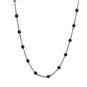 18K White Gold Black Rhodium Black Diamond Briolette Necklace