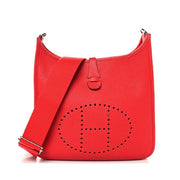 Pre-Owned HERMES Taurillon Clemence Evelyne III PM Rouge de Coeur