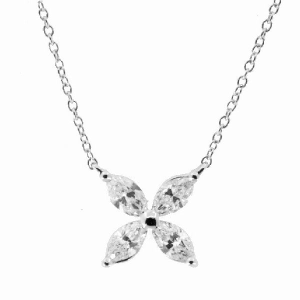 Marquise Diamond Flower Necklace