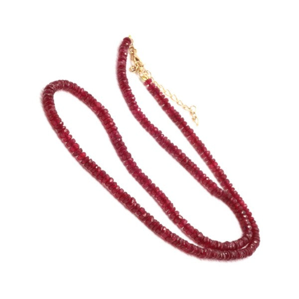 18K Yellow Gold Ruby Briolette Necklace