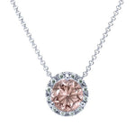 Load image into Gallery viewer, Diamond and Morganite Halo Necklace
