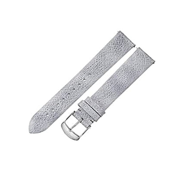 MICHELE 18mm Silver Bark Leather Strap