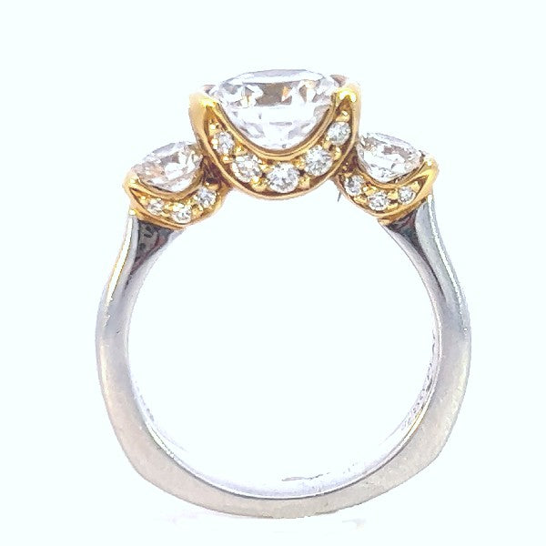 18K and Platinum 3-Stone Engagement Ring