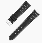 Load image into Gallery viewer, OMEGA Micro-Perforated Black Leather Watch Strap For Pin Buckle 20mm

