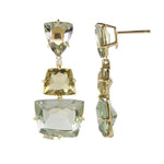 Load image into Gallery viewer, Prasiolite, Olive Quartz, and Diamond Earrings
