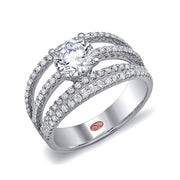 18K White Gold Open Row Diamond Engagement Ring