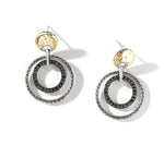 Load image into Gallery viewer, Classic Chain Hammered 18k Gold And Silver Earrings

