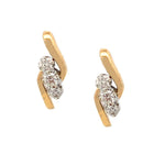 Load image into Gallery viewer, 14K Yellow Gold Diamond Bypass Earrings ESTATE
