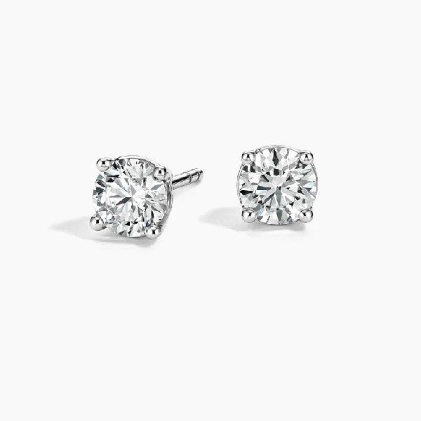 14K White Gold 4-Prong Diamond Stud Earrings 1.05cttw