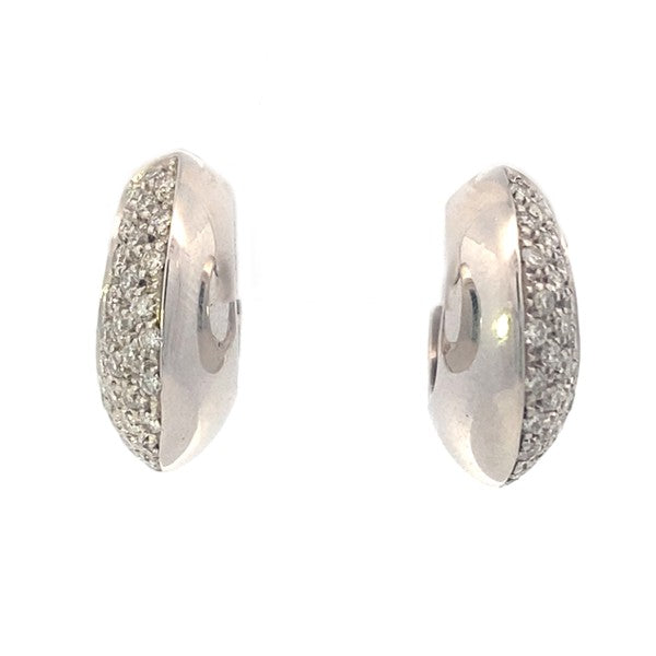 18K White Gold Pave Diamond Earrings - FINAL SALE