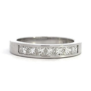 18K White Gold 7 Stone Diamond Wedding or Anniversary Band