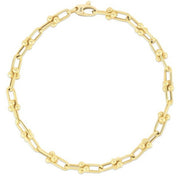 14K Yellow Gold Semi-Solid U-Link Chain Necklace 18 Inches