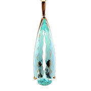 Long Teardrop Aquamarine Pendant