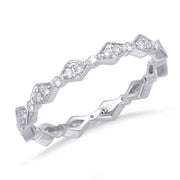 18K White Gold Diamond Stackable or Wedding Band