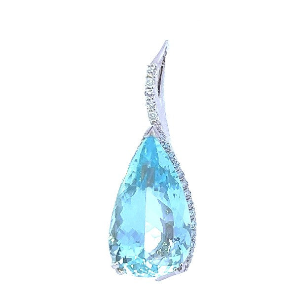 Aquamarine and Diamond Pendant