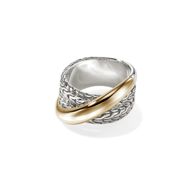 JOHN HARDY Essential Crossover Ring, Gold, Sterling Silver