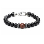 Load image into Gallery viewer, WILLIAM HENRY Sterling Silver Black Onyx Dinosaur Bone Gentis Bracelet - Large
