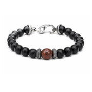 WILLIAM HENRY Sterling Silver Black Onyx Dinosaur Bone Gentis Bracelet - Large