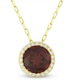 Load image into Gallery viewer, Garnet and Diamond Halo Necklace

