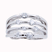18K White Gold Open Air Diamond Fashion Ring