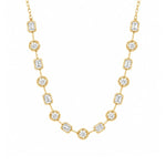Load image into Gallery viewer, 18K Yellow Gold Alternating Mixed Diamond Necklace