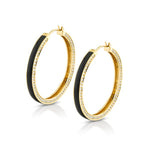 Load image into Gallery viewer, MICHAEL M Chroma Pavé Edge Hoop Earrings
