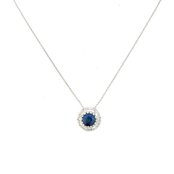 Saphire Diamond Pendant Necklace