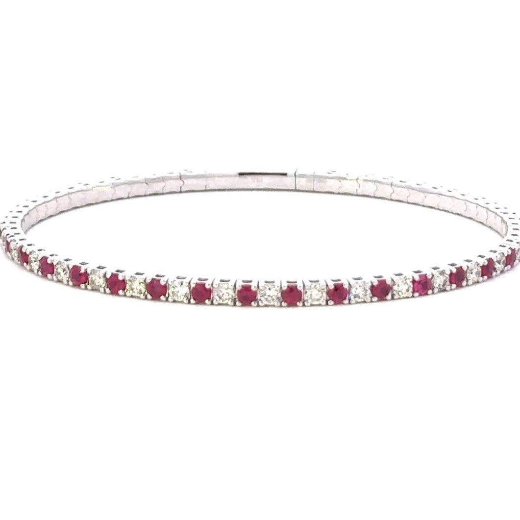 Ruby and Diamond Bangle Bracelet