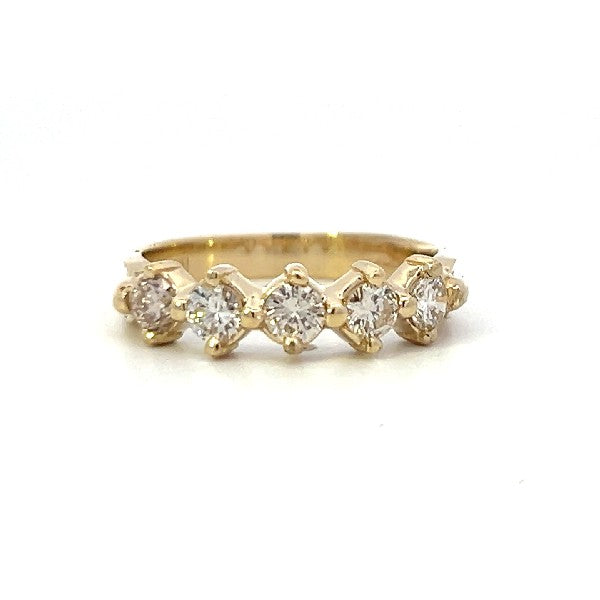 14K Yellow Gold Five-Stone Diamond Band