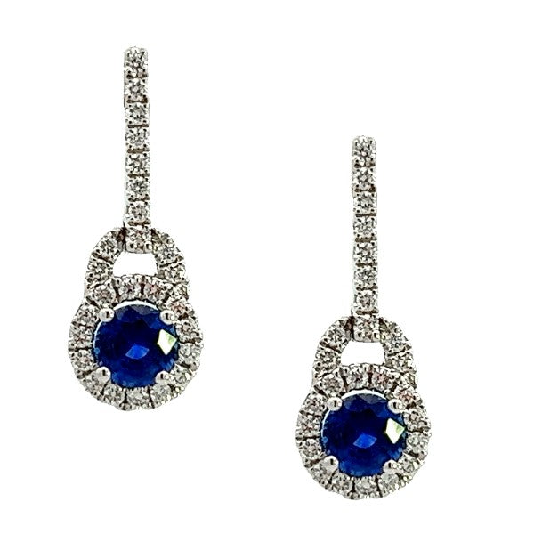 Sapphire and Diamond Halo Earrings