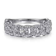 14K White Gold Diamond Link Ring